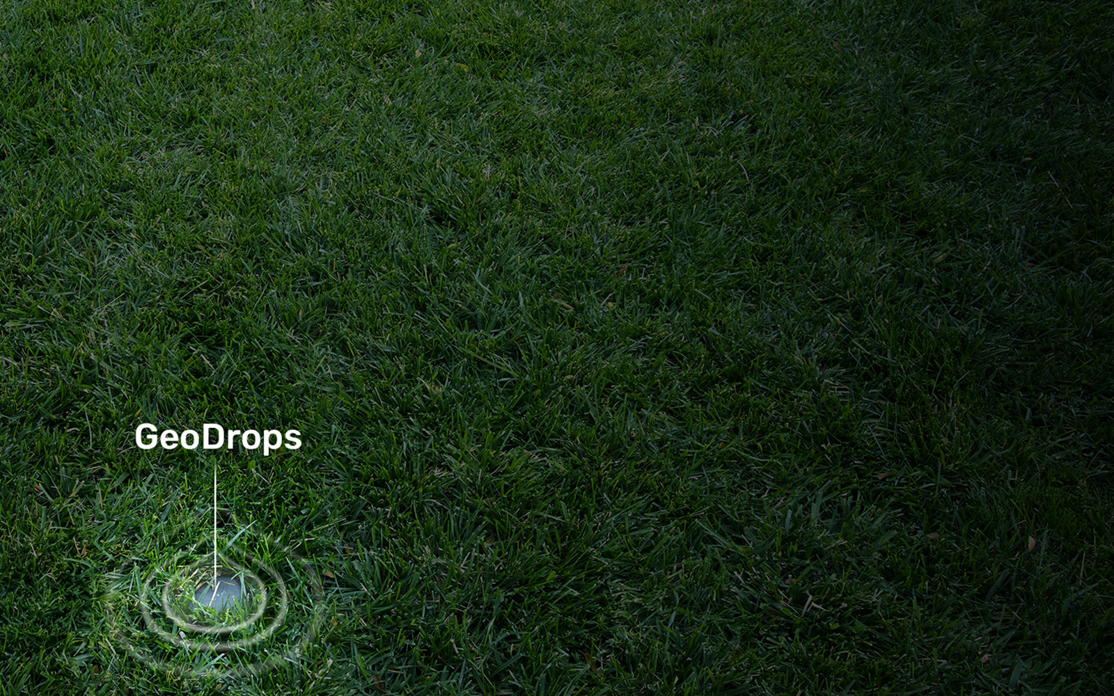 GeoDrops Droplet AI Sensor is sized like a sprinkler head, and works perfectly with any lawn.